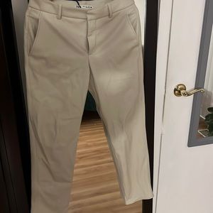 Zara cream pleather ankle straight leg pant size 6